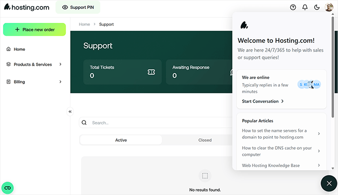 Hosting.com customer service and support system Hosting.com customer service and support